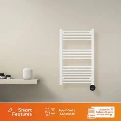 TCP Smart 500W White 800 x 500mm Wi-Fi Energy Saving Electric Only Towel Radiator -Radiators Shop SMATOWRAD80500W D2 460 1