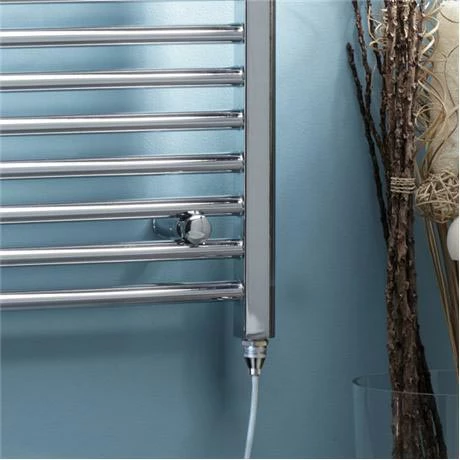 Diamond Straight Electric Heated Towel Rail - W500 x H1000mm - Chrome 4 Diamond Straight Electric Heated Towel Rail - W500 x H1000mm - Chrome - Image 2
