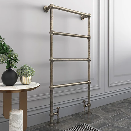 Bloomsbury Old English Brass 498 x 1194mm Floor Mounted Towel Rail 3 Bloomsbury Old English Brass 498 x 1194mm Floor Mounted Towel Rail