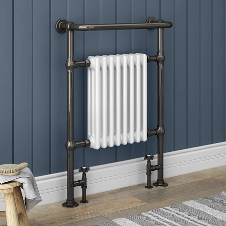 Chatsworth Savoy Black Nickel Traditional Heated Towel Rail 3 Chatsworth Savoy Black Nickel Traditional Heated Towel Rail