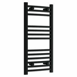Toreno Black Curved W400 x H800mm Heated Towel Rail
