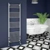 Trafalgar W500 x H1600mm Traditional Heated Ladder Towel Rail - Straight -Radiators Shop TS516BC np