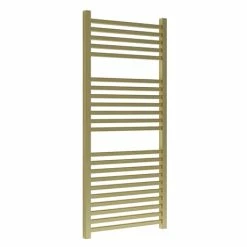 Venice Cubo Heated Towel Rail - Brushed Brass (1110 x 500mm)