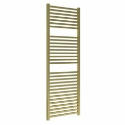 Venice Cubo Heated Towel Rail - Brushed Brass (1420 x 500mm)