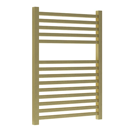 Venice Cubo Heated Towel Rail - Brushed Brass (690 x 500mm) 3 Venice Cubo Heated Towel Rail - Brushed Brass (690 x 500mm)