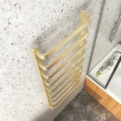Venice Brushed Brass Designer Heated Towel Rail (500 x 1200mm) -Radiators Shop VENBB125 d2 460