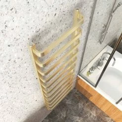 Venice Brushed Brass Designer Heated Towel Rail (500 x 1500mm) 7 Venice Brushed Brass Designer Heated Towel Rail (500 x 1500mm) -Radiators Shop VENBB155 d2 460