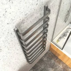 Venice Brushed Black Nickel Designer Heated Towel Rail (500 x 1200mm) -Radiators Shop VENBN125 d2 460