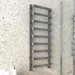 Venice Brushed Black Nickel Designer Heated Towel Rail (500 x 1200mm)