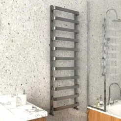 Venice Brushed Black Nickel Designer Heated Towel Rail (500 x 1500mm)