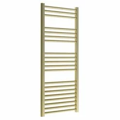 Venice Giro Heated Towel Rail - Brushed Brass (1188 x 500mm)