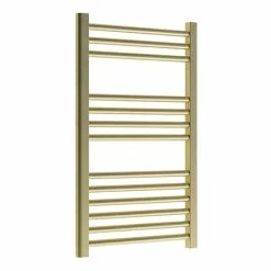 Venice Giro Heated Towel Rail - Brushed Brass (800 x 500mm)