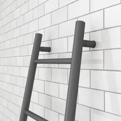 Venice Anthracite Leaning Ladder 1800 x 500mm Heated Towel Rail -Radiators Shop VNR1ANT D2 460