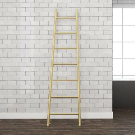 Venice Brushed Brass Leaning Ladder 1800 x 500mm Heated Towel Rail 4 Venice Brushed Brass Leaning Ladder 1800 x 500mm Heated Towel Rail - Image 2