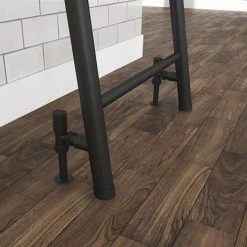 Venice Matt Black Leaning Ladder 1800 x 500mm Heated Towel Rail -Radiators Shop VNR1MB D3 460