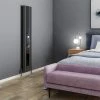 Metro Vertical Radiator with Mirror - Anthracite - Double Panel (H1800 x W382mm)