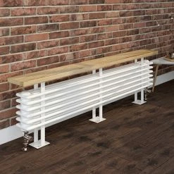 Keswick 480 x 1600mm Cast Iron Style 4 Column White Bench Radiator