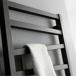 Crosswater Wedge Towel Rail - 500 x 1096mm - Metallic Black Matte -Radiators Shop WD50X109MB D1 460