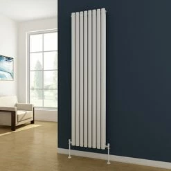 Metro Vertical Radiator - White - Double Panel (1800mm High)